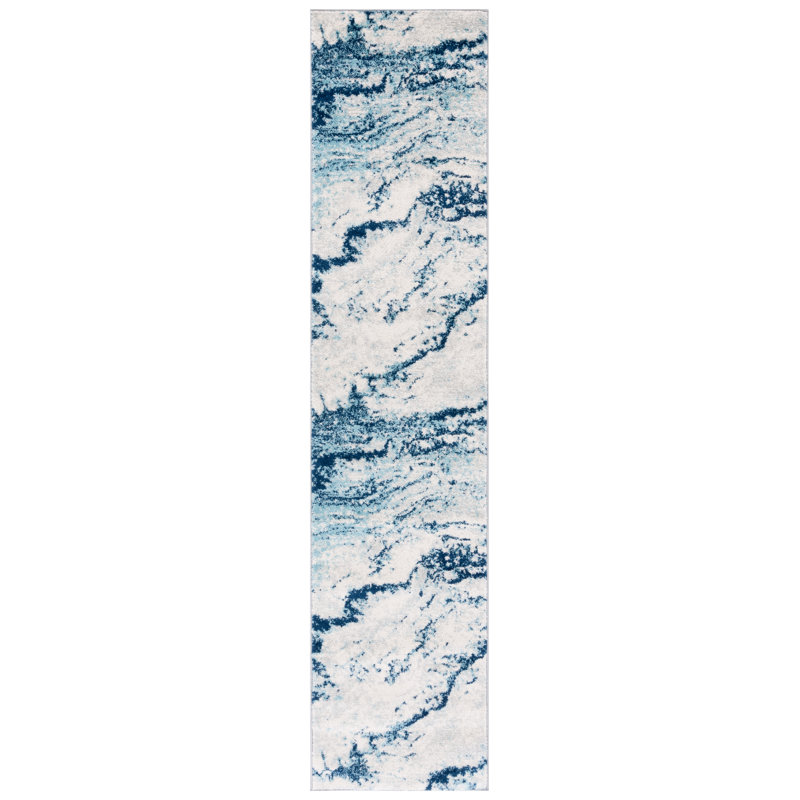 Tapis ivoire / bleu Haviland 276, Tapis de couloir 2 pi x 9 pi