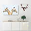 Giraffes Looking Both Ways In Abstract - Wrapped Canvas-55311642