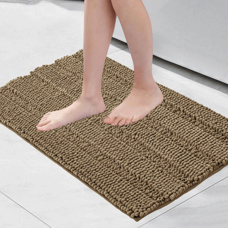Tapis pour salle de bain Faddis, Simple - L 60 po x l 24 po, Sable