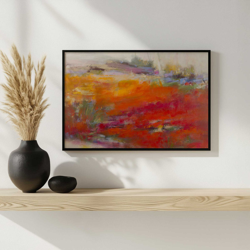 «Slow Burn» par Janet Itsne, reproduction d'art, Noir, H 32 po x l 48 po, Reproduction encadrée ouverte sans passe-partout