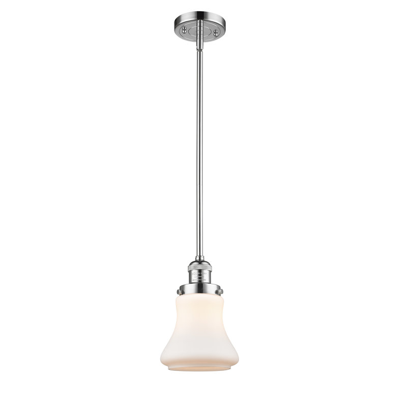 Edda 1 - Light Single Pendant, LED-Compatible, Polished Chrome, Matte White