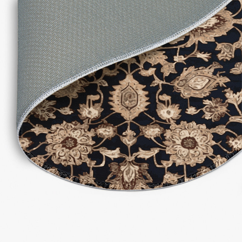 Tapis d'intérieur et d'extérieur persan beige, Rond 5 pi