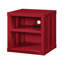 Table de chevet à finition rouge Cargo avec USB, style unique