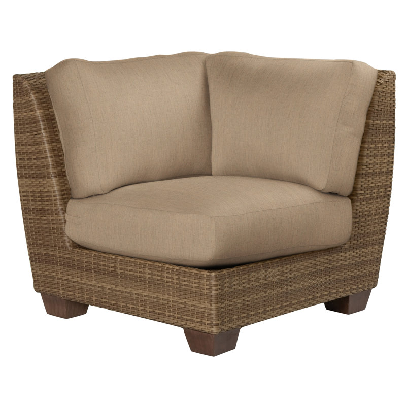 Chaise de patio avec coussins Saddleback, Toile Sunbrella® beige chiné, Moka