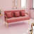 Modern Red Velvet Loveseat, Upholstered 2-Seater Sofa with Gold Frame, Compact Couch with Pillows for Small Living Spaces, Bedroom & Dorm-1511442043