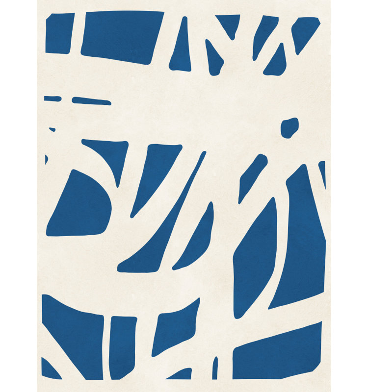 Organic Blue Abstraction Print by Other Artist, 12 × 18, Wrapped Canvas, Gold/Tan/Black/Brown/White