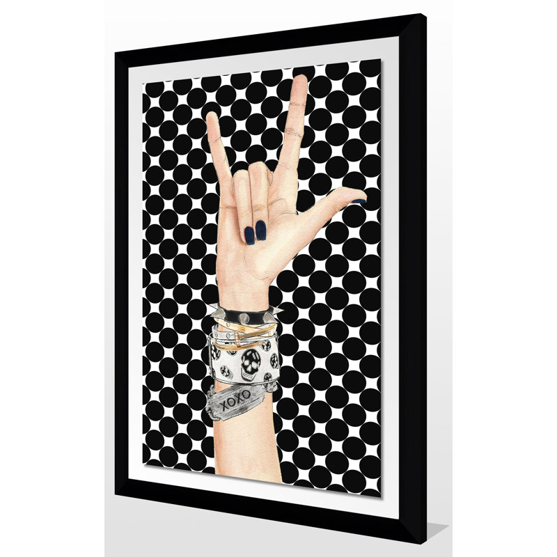 «Xoxo», reproduction sur toile, H 39,5 po x l 27,5 po x P 0,75 po, Cadre noir
