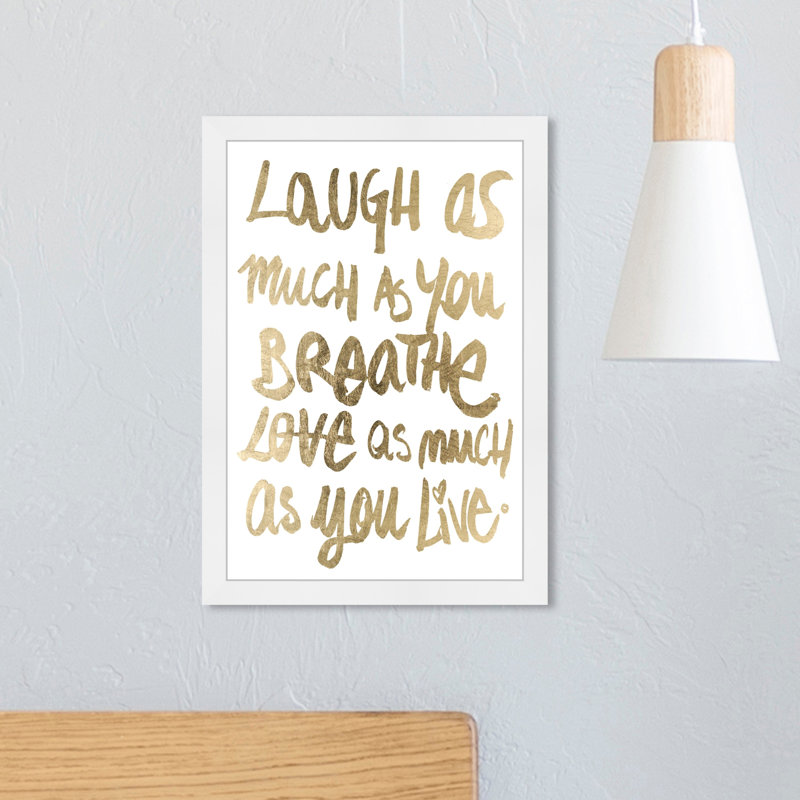 Laugh Gold - Reproduction d'art textuel sur papier encadré