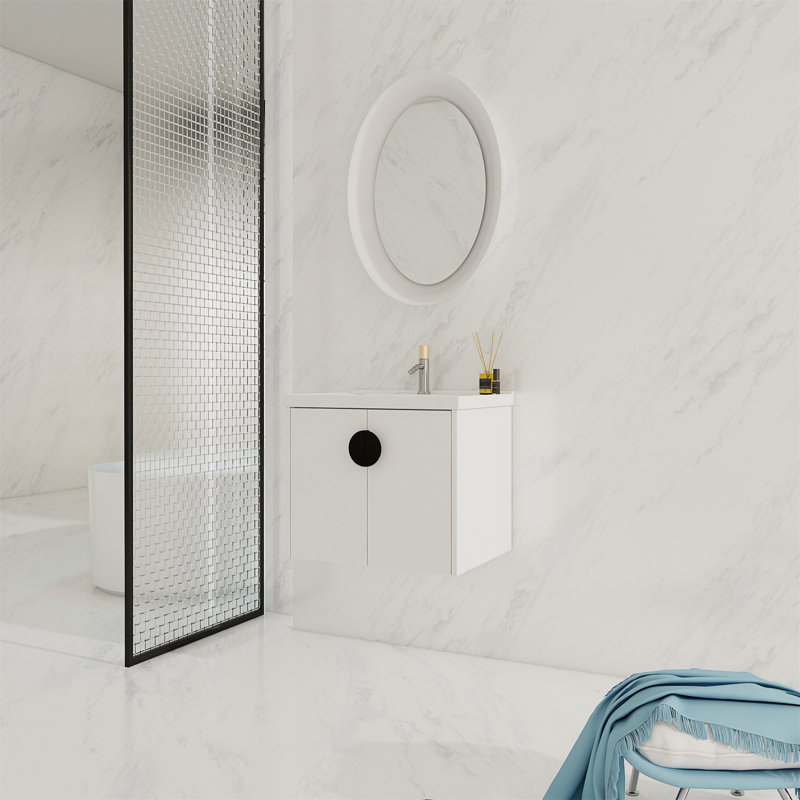 Meuble-lavabo à fermeture en douceur 24 po avec lavabo, pour petite salle de bain