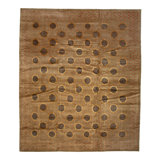 Gold & Brown Modern Tibetan Silk - 13'8" x 16'4"