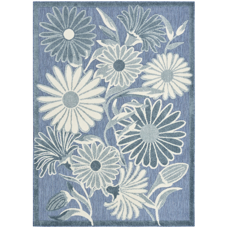 Shila Floral Indoor/Outdoor Area Rug, Rectangle 9' x 12'