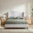 Upholstered Wingback Platform Bed With Solid Wood Legs,Chenille Fabric,No Box Spring Needed,King Size-1918078561