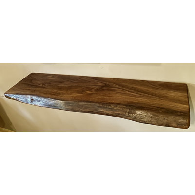 Custom Narrow Live Edge Wood Rustic Floating Wall Shelves - Premium Hardwood Live Edge Floating Shelves