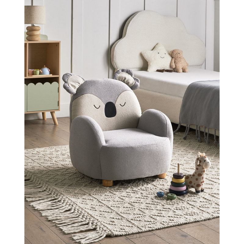 Kids Armchair Koala HERVIK, Brown/White/Grey
