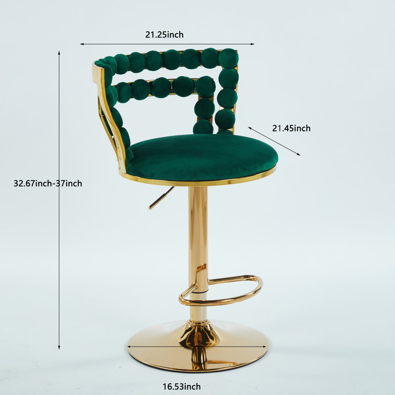 Bar Stools Set of 2, Green