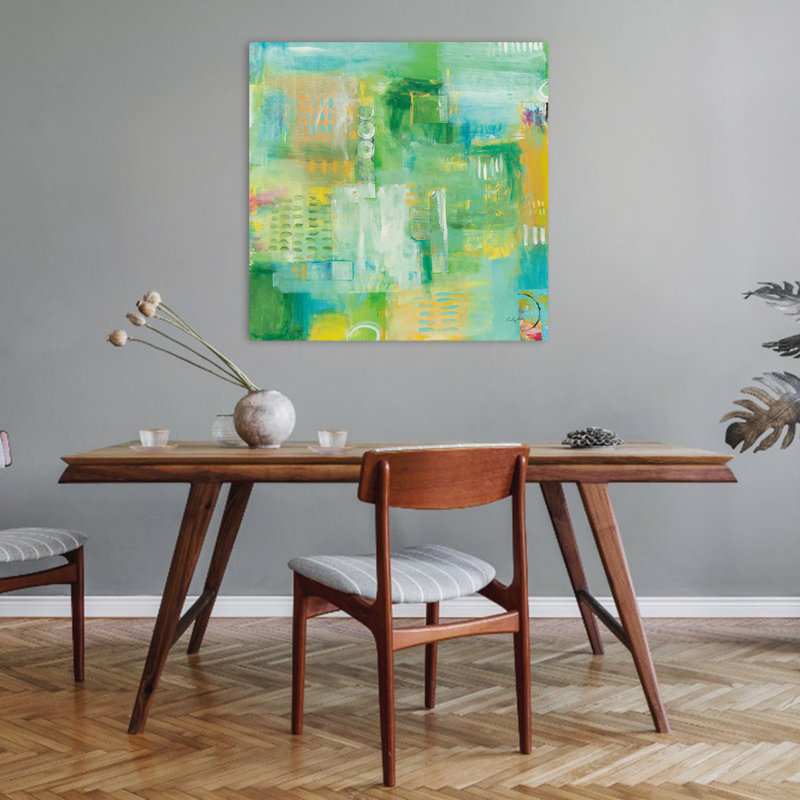 Lively Contemporary Abstract Art, 32" H x 32" W