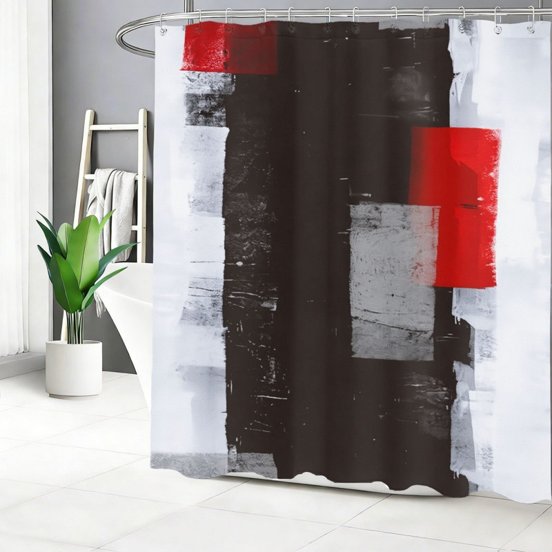 Rideau de douche abstrait 72 x 72 po / 180 x 180 cm
