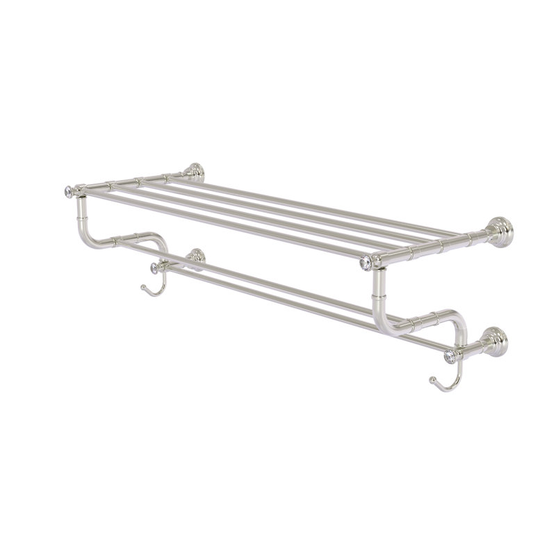 Porte-serviettes mural Freyja, Nickel satiné, H 10,6 po x l 32 po x P 12,5 po