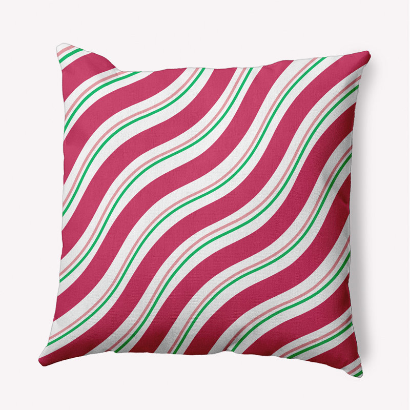 Striped Outdoor Reversible Throw Pillow, 18" x 18", Square