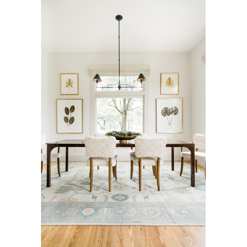 Jolene Hand Knotted Wool Trellis Area Rug, Square 12'