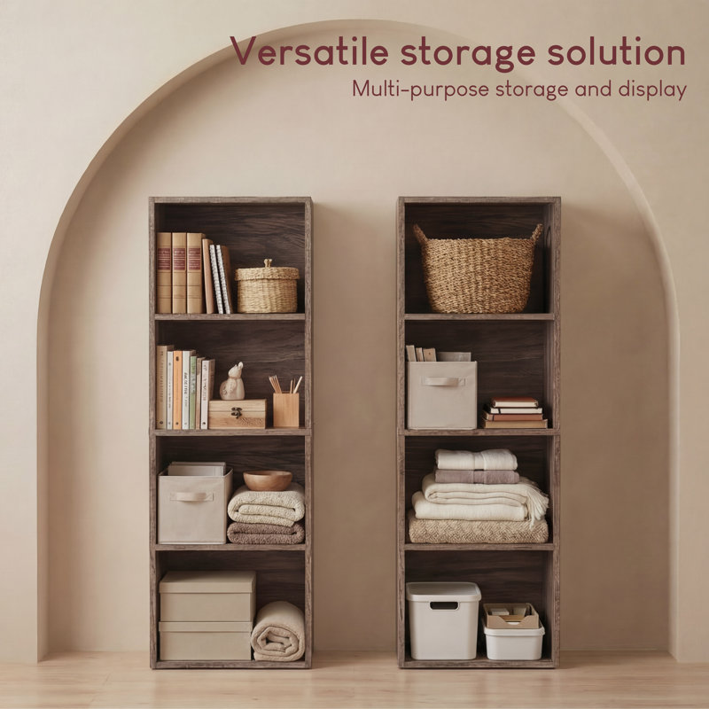Gerardi 32cm W Standard Bookcase, Walnut, 106 cm H x 32 cm W