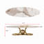 Table basse en métal avec piédestal en acier inoxydable et plateau en faux marbre