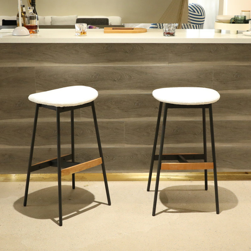 Ensemble de tabourets de bar, tabourets de bar à hauteur de comptoir et de bar élégants, tabourets de bar rembourrés en tissu doux, cuisine sans dossier, chaises de bar de salle à manger