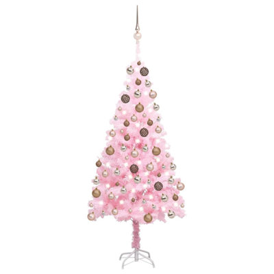 Arbre de Noël artificiel illuminé avec ensemble de décoration de fête en PVC