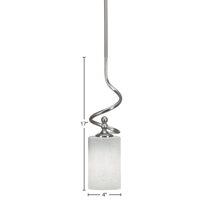 Mini-luminaire suspendu avec tige Macalister, Nickel brossé