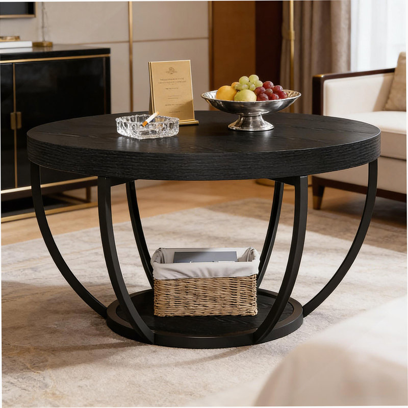 Round Chating Table,Central Table,2-Tier Coffee Table