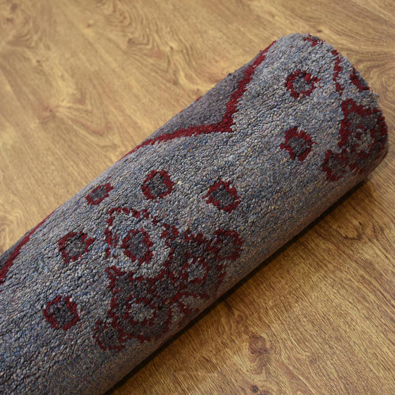 Tapis d'intérieur en soie noué à la main Contemporary, Tapis de couloir 2 pi 8 po x 10 pi