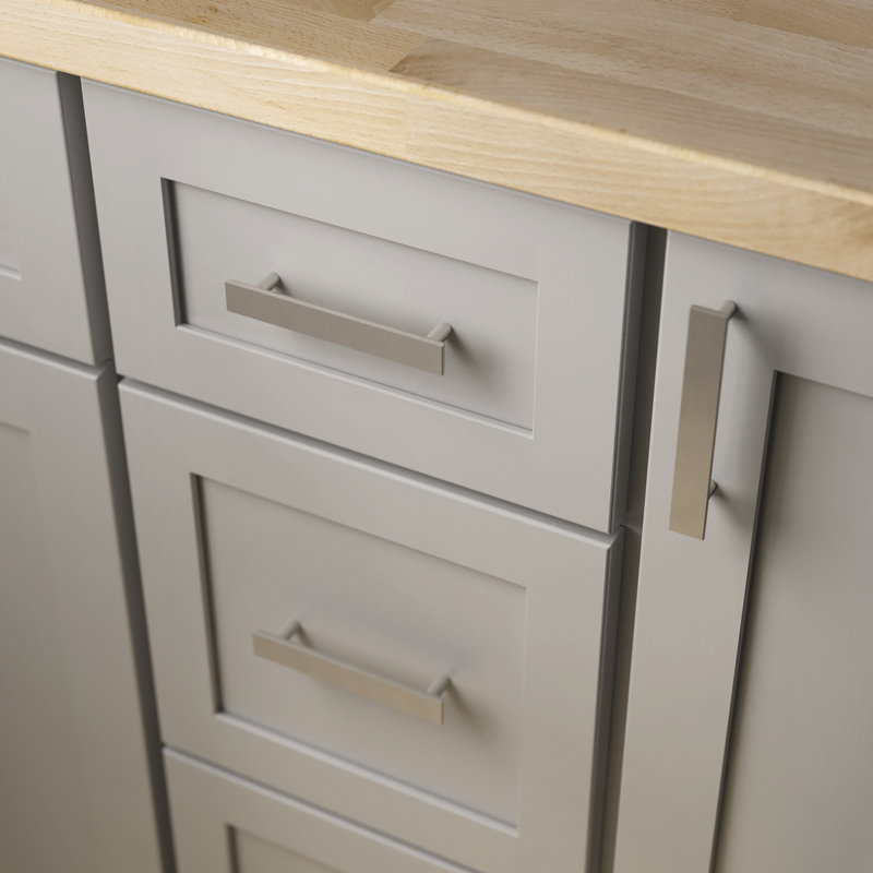 Ensemble d'armoire de cuisine simple ou de tiroir de meuble 3 po, Nickel brossé, 3.75"