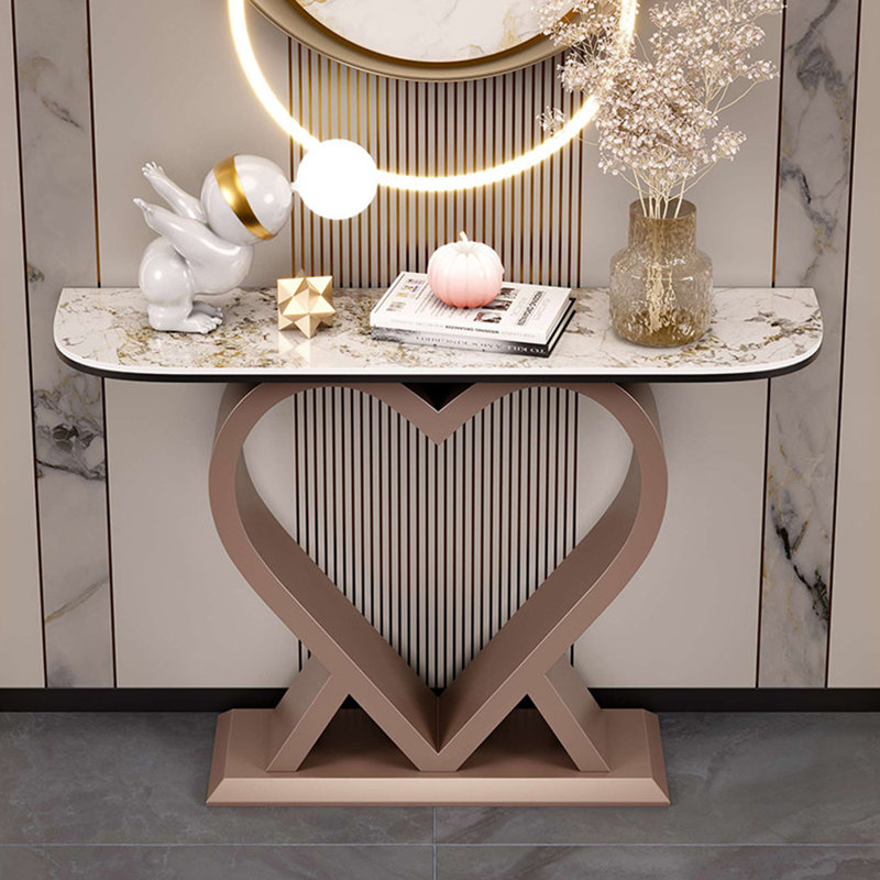 Italian style sintered stone console table, 33.4" H x 59" W x 13.7" D
