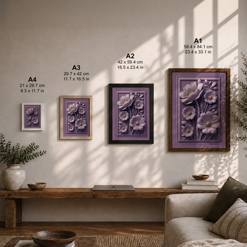 Lavender Botanica Botanical - Framed Print, Unframed, A1 - 84.1 x 59.4 cm
