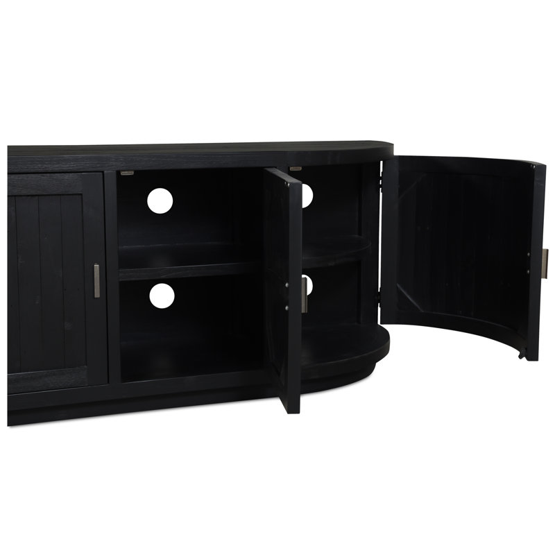Rudi Solid Wood TV Stand, Black