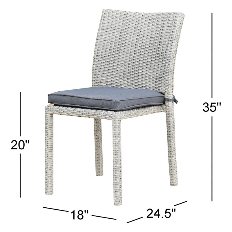 Chaise d'appoint de patio en osier Alyisa, Gris, Gris