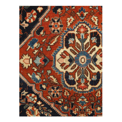 Tapis oriental beige en coton / rouge / noir fait à la main 3 pi 5 po x 5 pi 2 po Madene