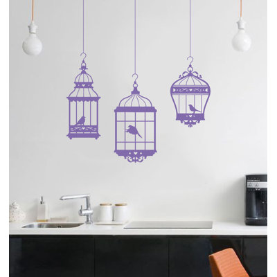 Adhésif décoratif jolies cages à oiseaux