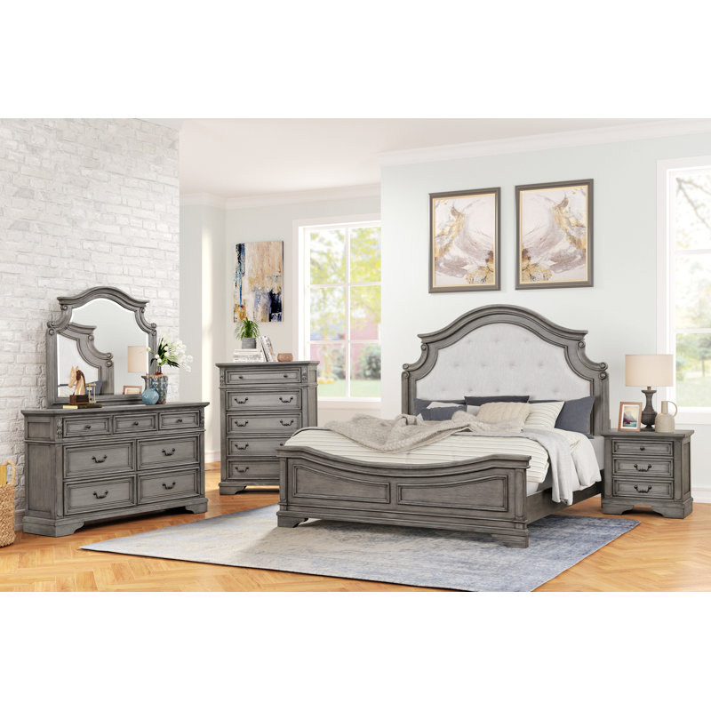 Table de chevet 3 tiroirs Azoriah, Gris