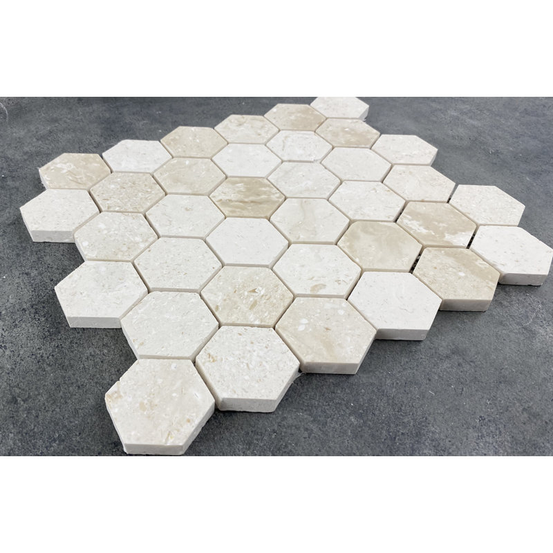 Carreau de mosaïque en travertin 2 "x 2" Shellstone