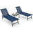Outdoor Metal Chaise Lounge with Table-656384991