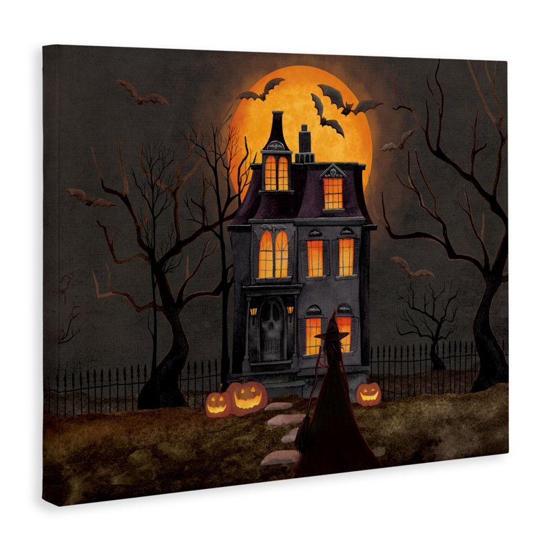Bats Over Haunted Mansion Canvas, conception par Nicole Tamarin, H 24 po x l 30 po