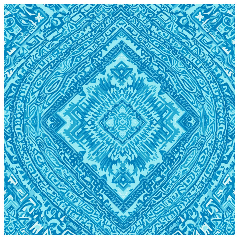 Blue Mandala Pattern Double Sided Throw Pillows, 16 x 16 inches