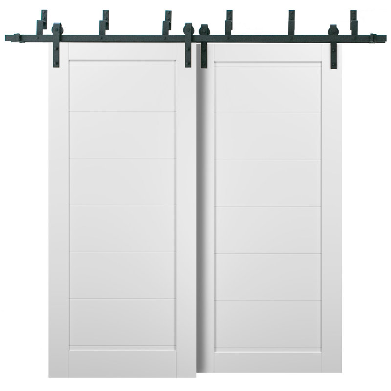 Portes blanches à panneaux coulissants Quadro, 84 po x 96 po