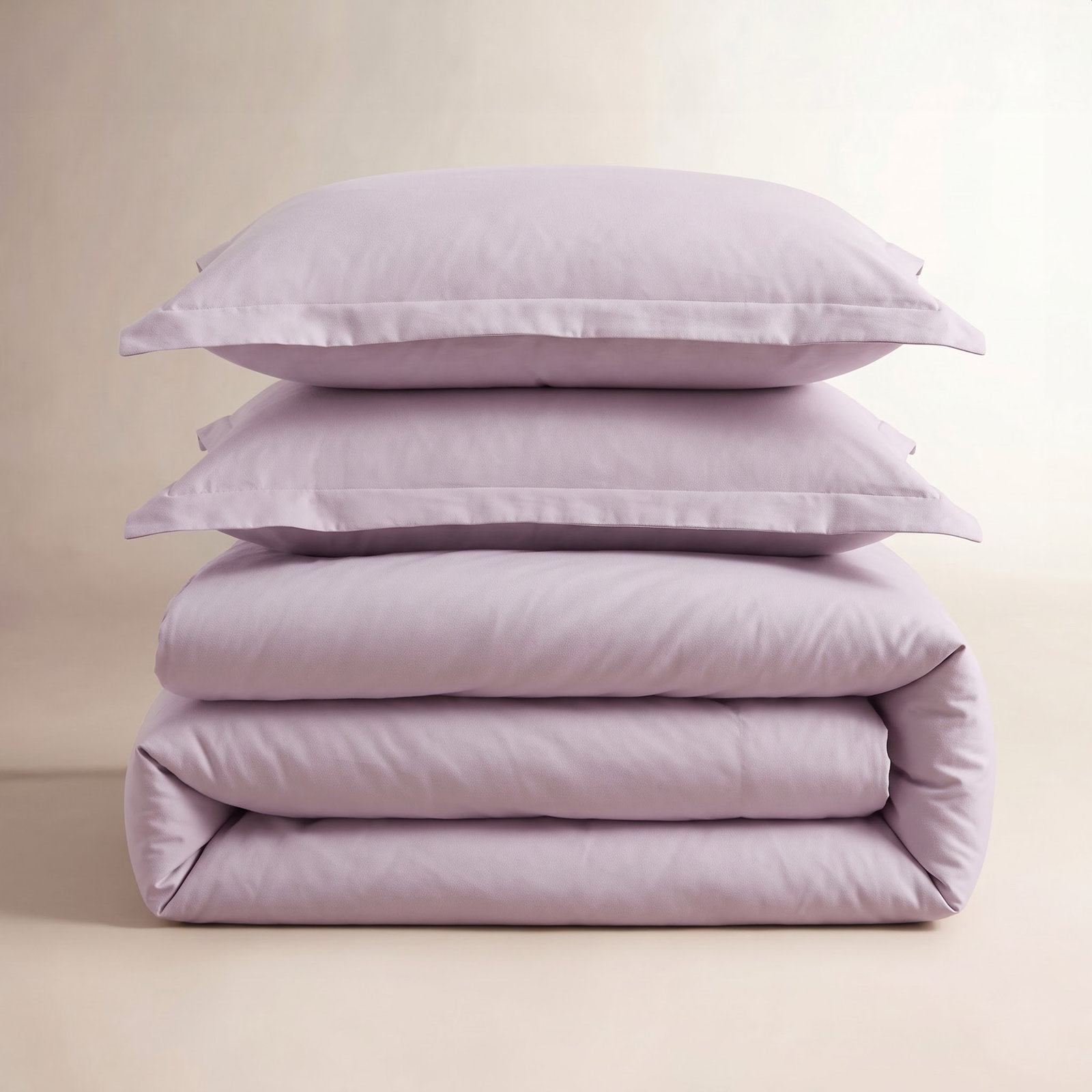 Lunete Egyptian Cotton Duvet Cover Set, Full / Queen Duvet Cover + 2 Pillow Shams, Lilac