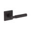 Riddling Half Dummy Lever with Stepped Square Rose in Satin Nickel-620975237