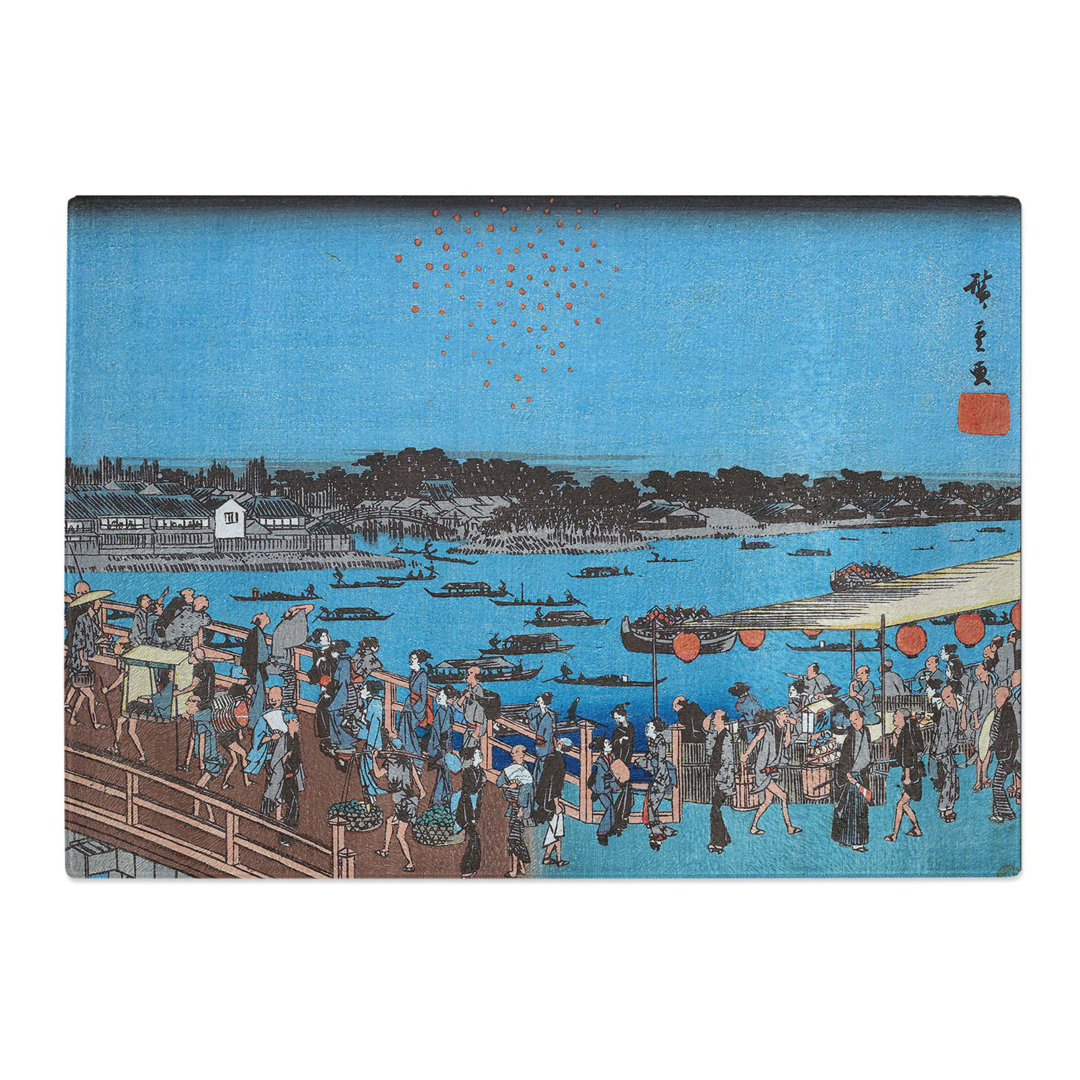 Tempered Glass Ryogoku Hanabi No Zu by Utagawa Hiroshige Chopping Board