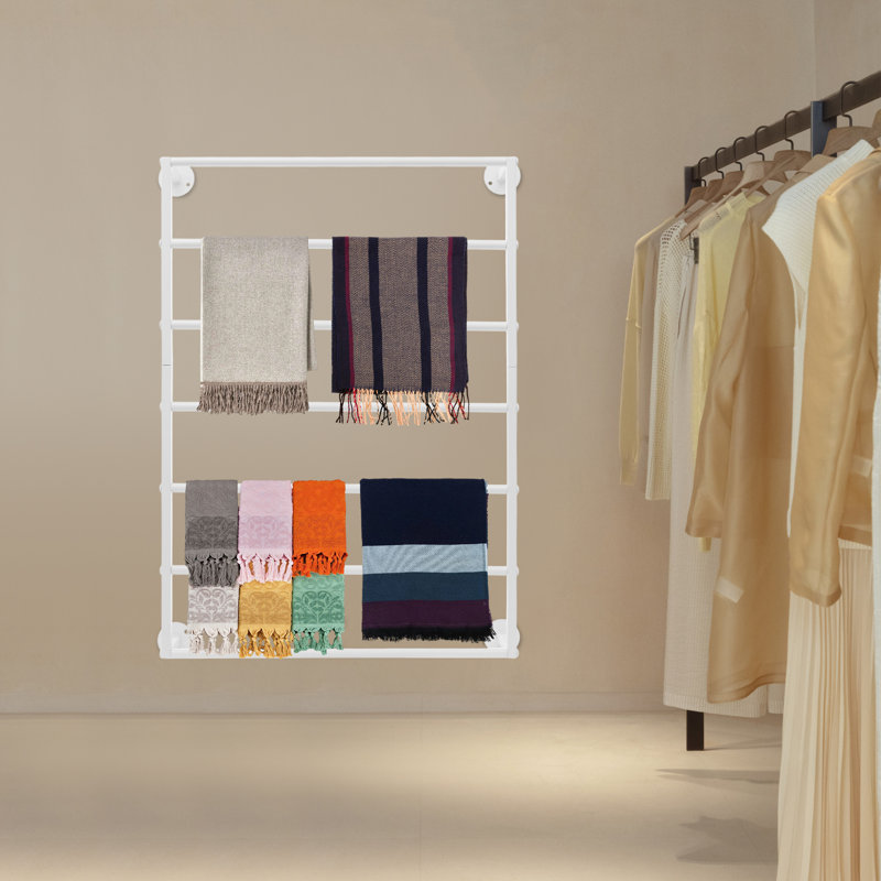 7-Tier Wall Mounted Towels Storage Rack, White