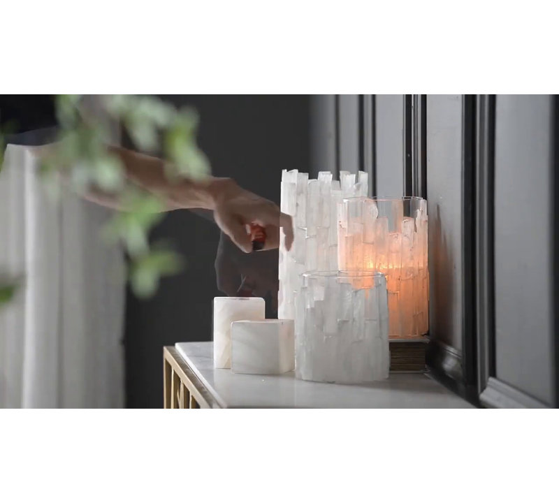Elegant Crystal-Look Glass Hanging Lantern, 8" H x 5" W