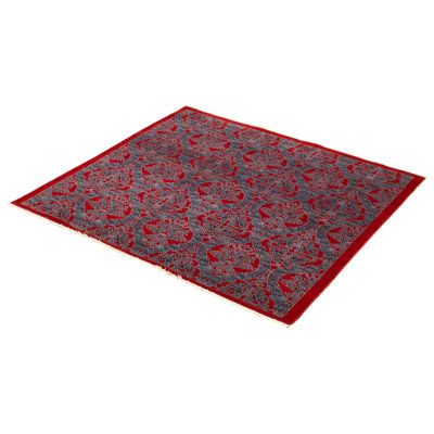 Tapis décoratif en laine noué à la main de conception unique 5 pi 5 po x 5 pi 11 po Dequandra New Age